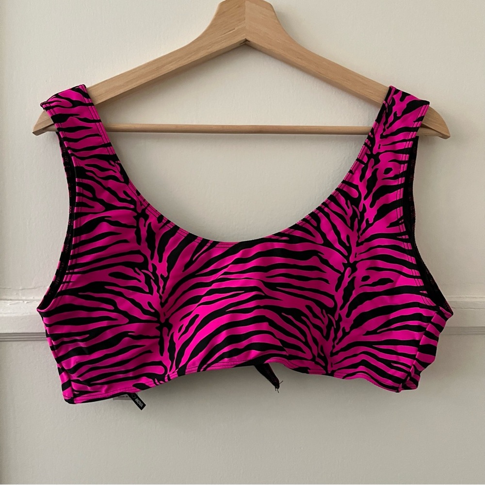 Pink Zebra Print swim bralette